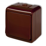 Aquastar váltókapcsoló, fehér IP44, komplett, falon kívüli, 10A, 250V, 60Hz, IP44, kültéri, barna, 2