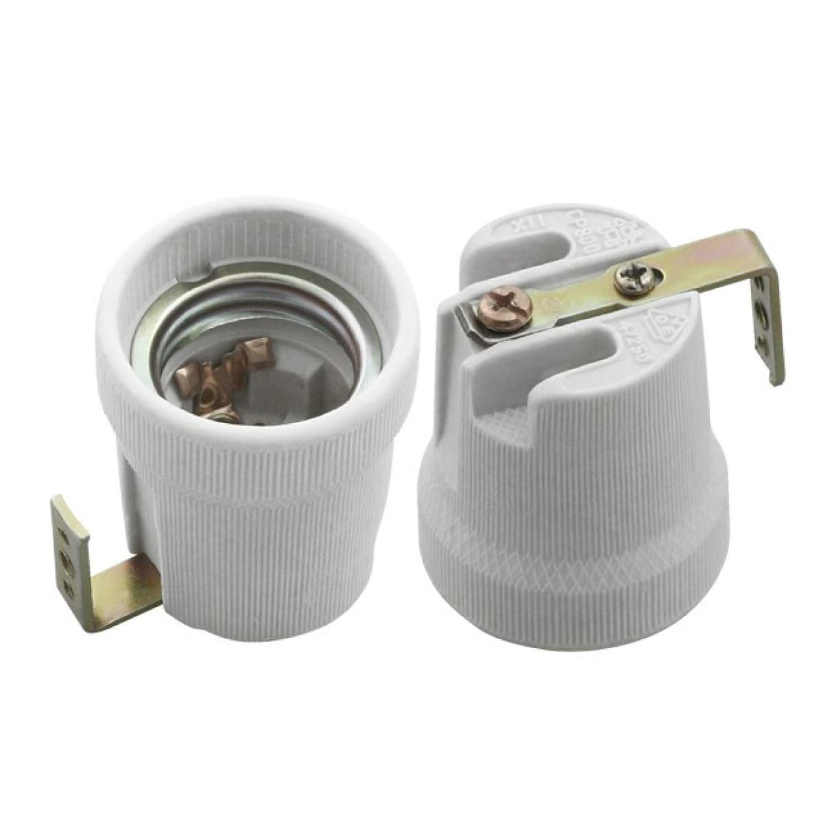 Foglalat E27, porcelán, F519 rögzítő füllel