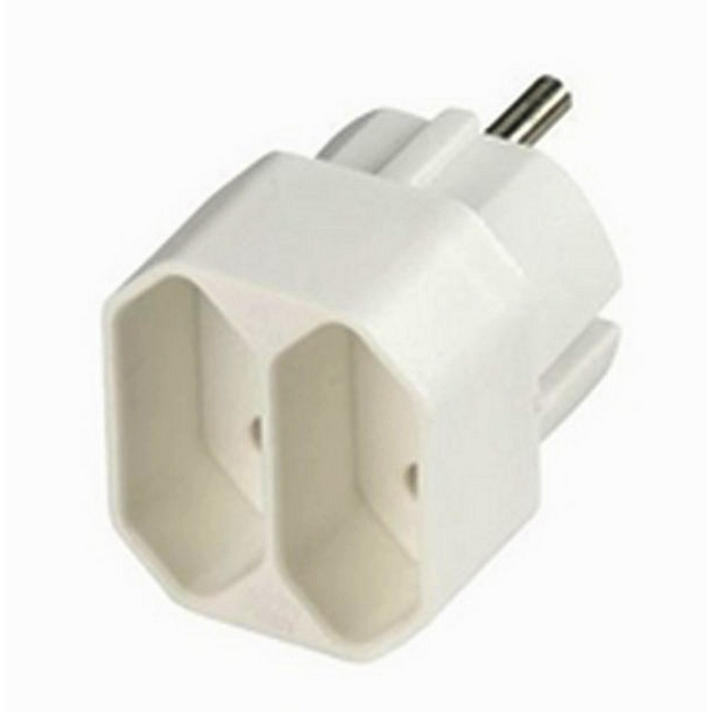 Földeletlen 2-es elosztó , 2,5A, 250V, fehér