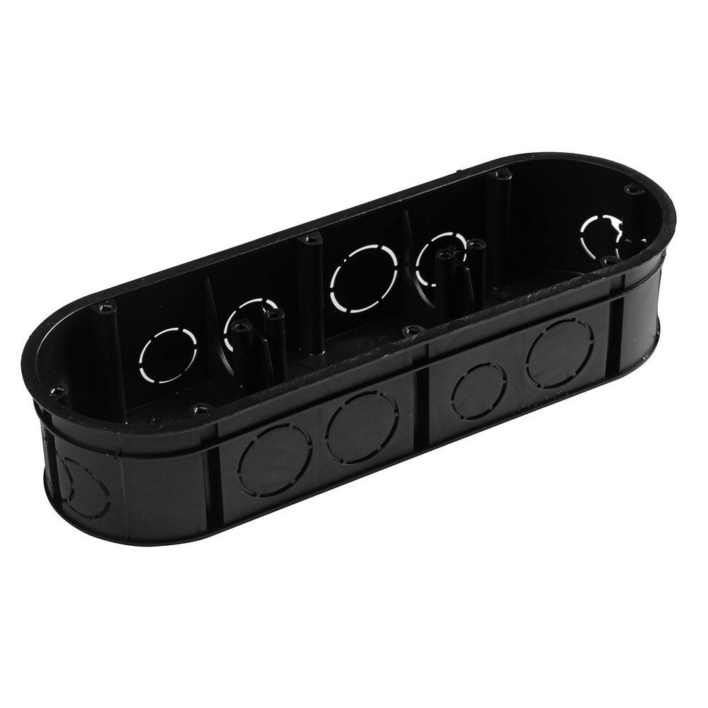 Szerelvénydoboz 3-as, fekete IP20, 218x75x45mm