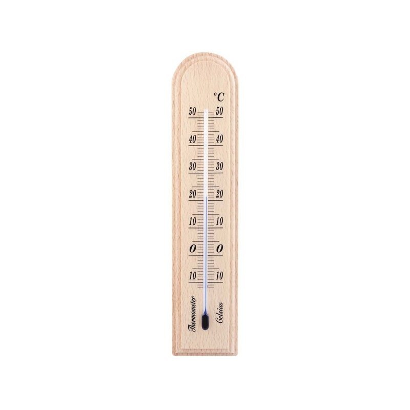 Hőmérő beltéri fa 40x150mm natur