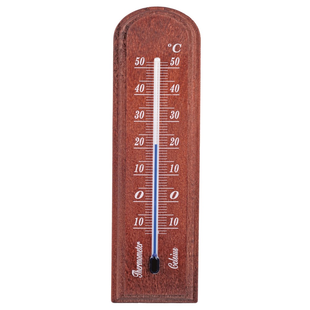 Hőmérő beltéri fa 40x150mm dió
