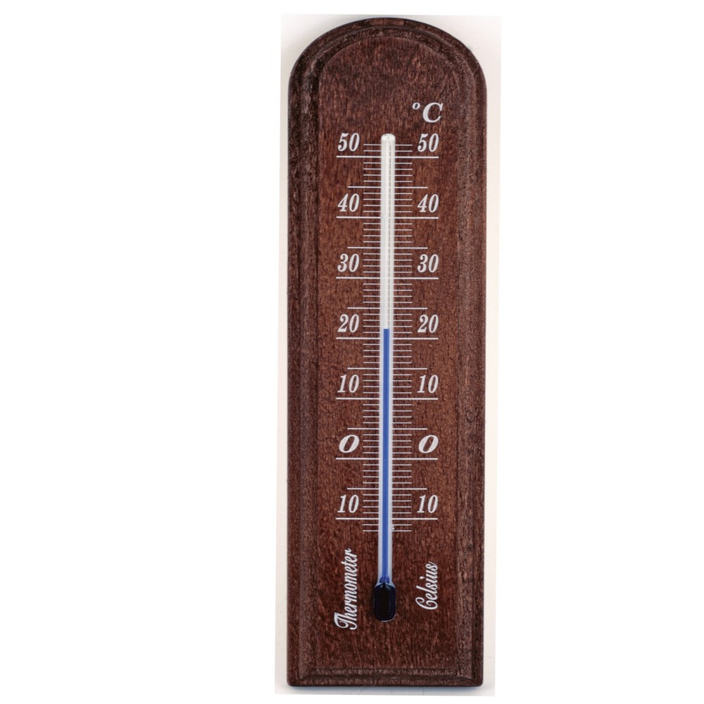 Hőmérő beltéri fa 40x150mm mahagóni