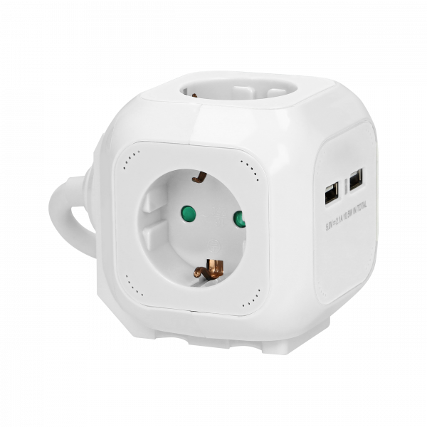 Asztali eloszó 4-es+USB Cube