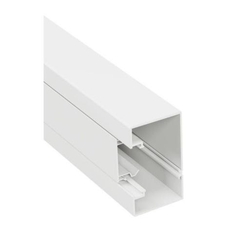 DLP-S kábelcsatorna 85x50 mm, merev fedéllel, bepattintható 45-ös szerelvényhez, fehér