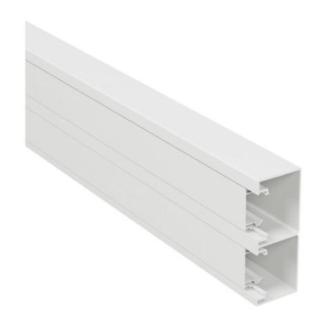 DLP-S kábelcsatorna 130x50 mm, merev fedéllel, bepattintható 45-ös szerelvényhez, fehér