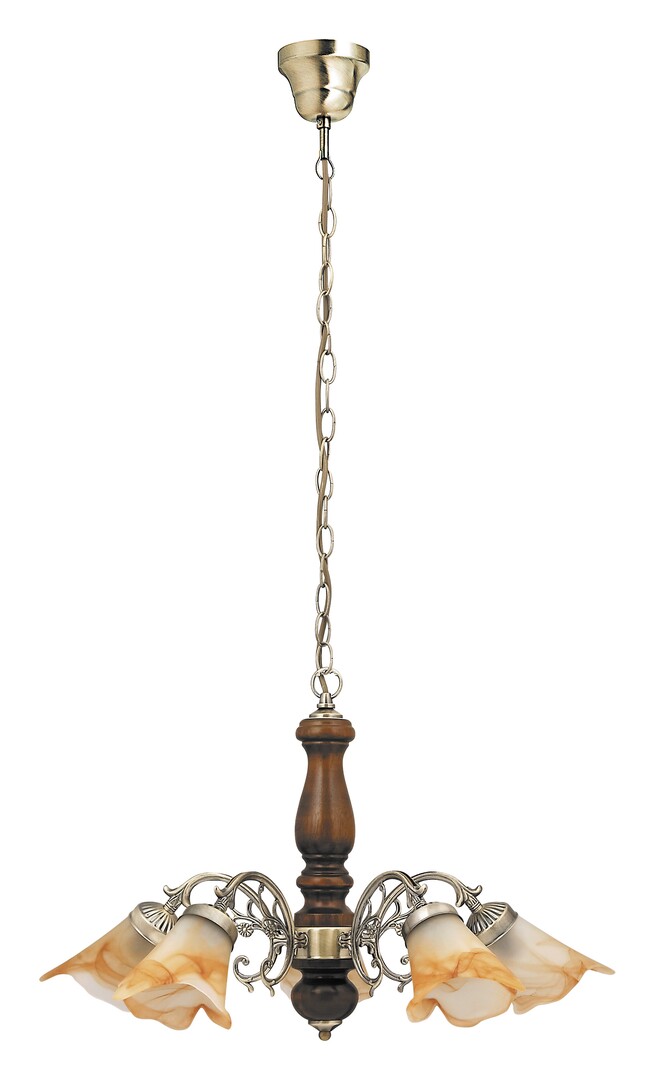 Rustic3 5 ágú csillár 5xE14 40W,bronz-dió