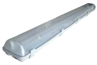 Védett lámpatest LED csövekhez, egyoldalas betáp