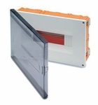 12 mod. gipszkarton elosztó szekrény átlátszó ajtóval, 195x314x62mm, IP40